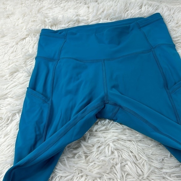 Lululemon Fast & Free Crop II *Nulux 19" Teal Blue - Picture 2 of 6